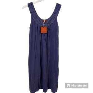 Tommy Bahama Relax crochet trim Cotton Coverup Shift Sun Dress xs